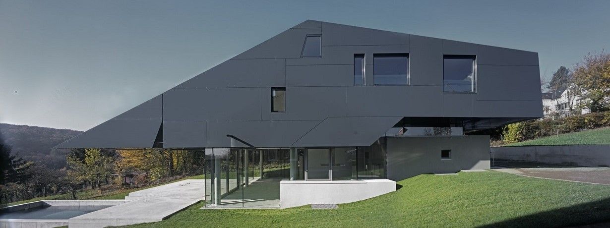 Ansicht Alucobondfassade und Alucobonddach Wohnhaus F Frankfurt/M. Wohnhaus F, Frankfurt/M.