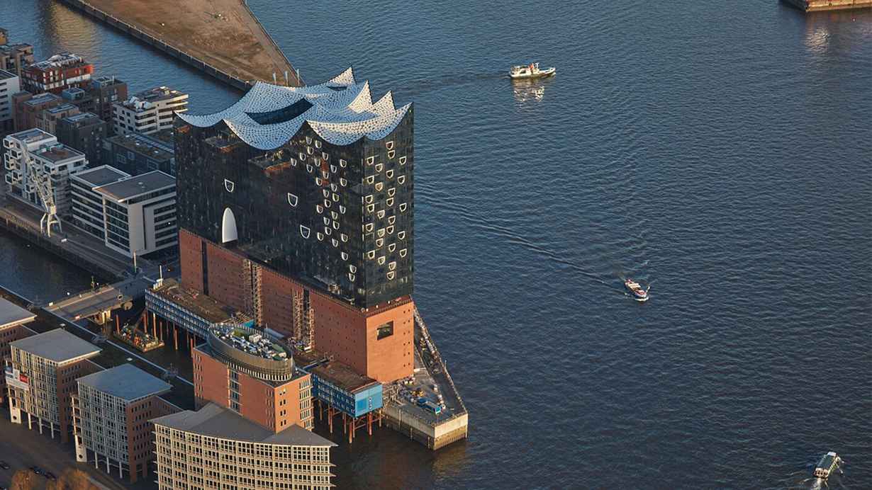 Bild: Großaufnahme Dachaufständerungen Elbphilharmonie Hamburg