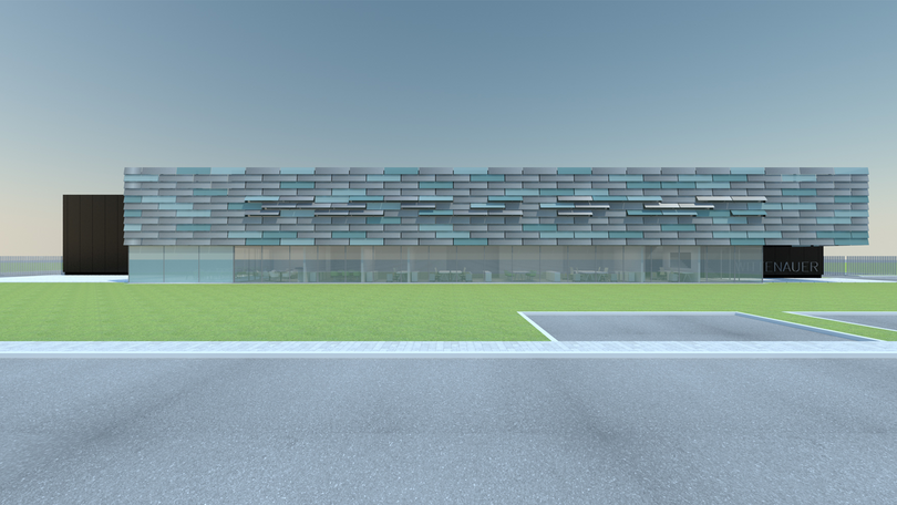 2018: Modell Aussenansicht Firmenneubau Wittenauer GmbH Bild: Modell Aussenansicht Firmenneubau Wittenauer