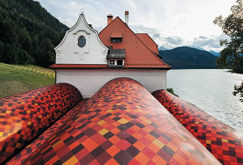 Museum der bayrischen Könige, Hohenschwangau, Schloss Neuschwanstein, Dach, Aluminiumstehfalz, Stehfalz, Metallschindeln, aufgeständert